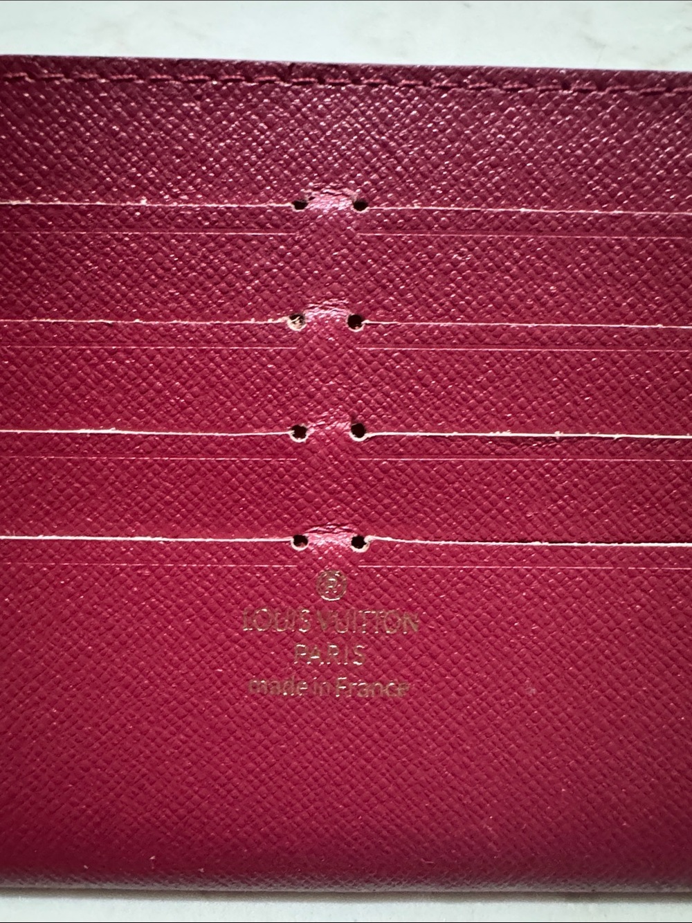 Louis Vuitton Burgundy Pink Card Holder with Gold Logo - Picture 5 of 8